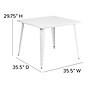 Flash Furniture Parker Commercial Grade Square Metal Indoor-Outdoor Table, White (CH5105029WH)~#|#~sp144473334_sc7