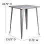 Flash Furniture Nolan Commercial Grade Square Metal Indoor-Outdoor Bar Height Table, Silver (CH5104040SIL)~#|#~sp144473340_sc7