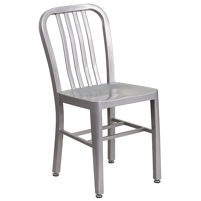 Flash Furniture Silver Metal Indoor-Outdoor Chair (CH-61200-18-SIL