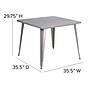 Flash Furniture Parker Commercial Grade Square Metal Indoor-Outdoor Table, Silver (CH5105029SIL)~#|#~sp144473388_sc7