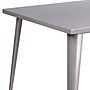 Flash Furniture Parker Commercial Grade Square Metal Indoor-Outdoor Table, Silver (CH5105029SIL)~#|#~sp144473389_sc7