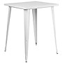 Flash Furniture Nolan Commercial Grade Square Metal Indoor-Outdoor Bar Height Table, White (CH5104040WH)~#|#~sp144473407_sc7