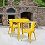 Flash Furniture Conrad Indoor-Outdoor 30" Round Table Set with 2 Arm Chairs, Yellow (CH519TH218AYL)~#|#~sp144473440_sc7