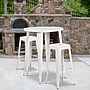 Flash Furniture Boyd Indoor-Outdoor 30" Round Bar Table Set with 2 Backless Stools, White (CH519BH230SQSWH)~#|#~sp144473476_sc7