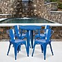 Flash Furniture Chauncey Indoor-Outdoor 24" Round Table Set with 4 Arm Chairs, Blue (CH518TH418ABL)~#|#~sp144473491_sc7