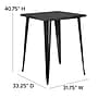 Flash Furniture Nolan Commercial Grade Square Metal Indoor-Outdoor Bar Height Table, Black (CH5104040BK)~#|#~sp144473552_sc7