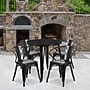 Flash Furniture Cory Indoor-Outdoor 30" Round Table Set with 4 Arm Chairs, Black (CH519TH418ABK)~#|#~sp144473561_sc7