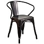Flash Furniture Cory Indoor-Outdoor 30" Round Table Set with 4 Arm Chairs, Black-Antique Gold (CH519TH418ABQ)~#|#~sp144473598_sc7
