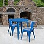 Flash Furniture Conrad Indoor-Outdoor 30" Round Table Set with 2 Arm Chairs, Blue (CH519TH218ABL)~#|#~sp144473612_sc7