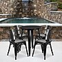 Flash Furniture Chauncey Indoor-Outdoor 24" Round Table Set with 4 Arm Chairs, Black (CH518TH418ABK)~#|#~sp144473699_sc7