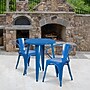 Flash Furniture Napoleon Indoor-Outdoor 24" Round Table Set with 2 Arm Chairs, Blue (CH518TH218ABL)~#|#~sp144473704_sc7