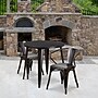 Flash Furniture Conrad Indoor-Outdoor 30" Round Table Set with 2 Arm Chairs, Black-Antique Gold (CH519TH218ABQ)~#|#~sp144473746_sc7