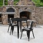 Flash Furniture Conrad Indoor-Outdoor 30" Round Table Set with 2 Arm Chairs, Black (CH519TH218ABK)~#|#~sp144473778_sc7