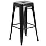 Flash Furniture Coby Indoor-Outdoor 30" Round Bar Table Set with 4 Backless Stools, Black (CH519BH430SQSBK)~#|#~sp144473797_sc7
