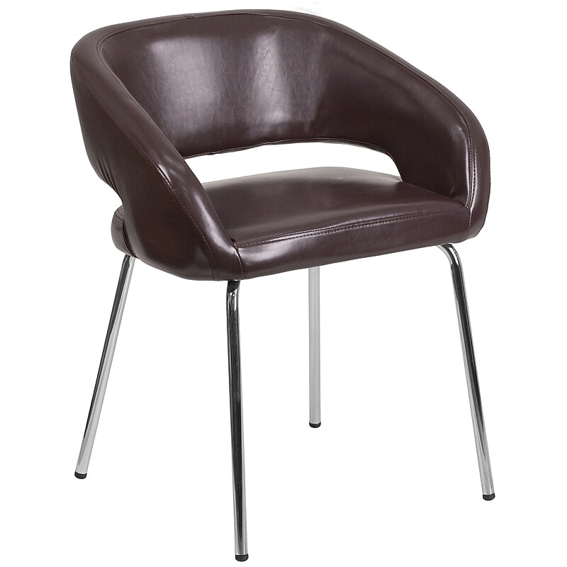 Flash Furniture Fusion Series Faux Leather Lounge Chair, Brown (CH162731BN) image 1