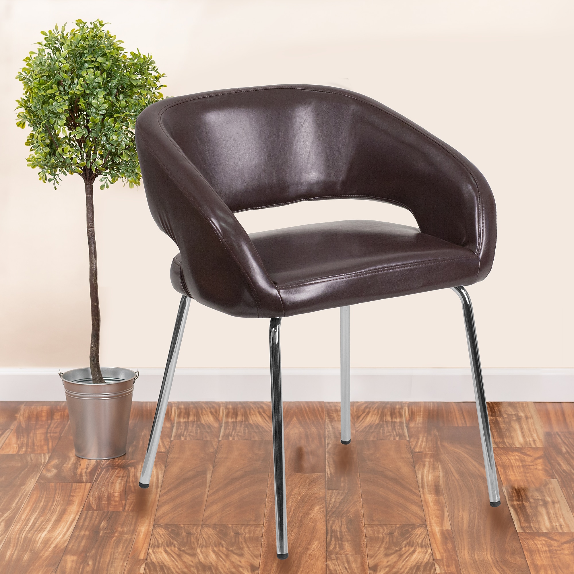 Flash Furniture Fusion Series Faux Leather Lounge Chair, Brown (CH162731BN) Sansujyuku sansujyuku.com