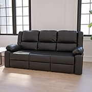 Flash Furniture Harmony Series 77"W LeatherSoft Sofa, Black (BT70597SOF)