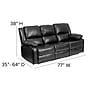 Flash Furniture Harmony Series 77" LeatherSoft Sofa with Two Built-In Recliners, Black (BT70597SOF)~#|#~sp144474470_sc7