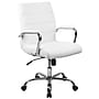 Flash Furniture Whitney Ergonomic LeatherSoft Swivel Mid-Back Executive Office Chair, White/Chrome (GO2286MWH)~#|#~sp144474496_sc7
