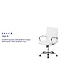 Flash Furniture Whitney Ergonomic LeatherSoft Swivel Mid-Back Executive Office Chair, White/Chrome (GO2286MWH)~#|#~sp144474502_sc7