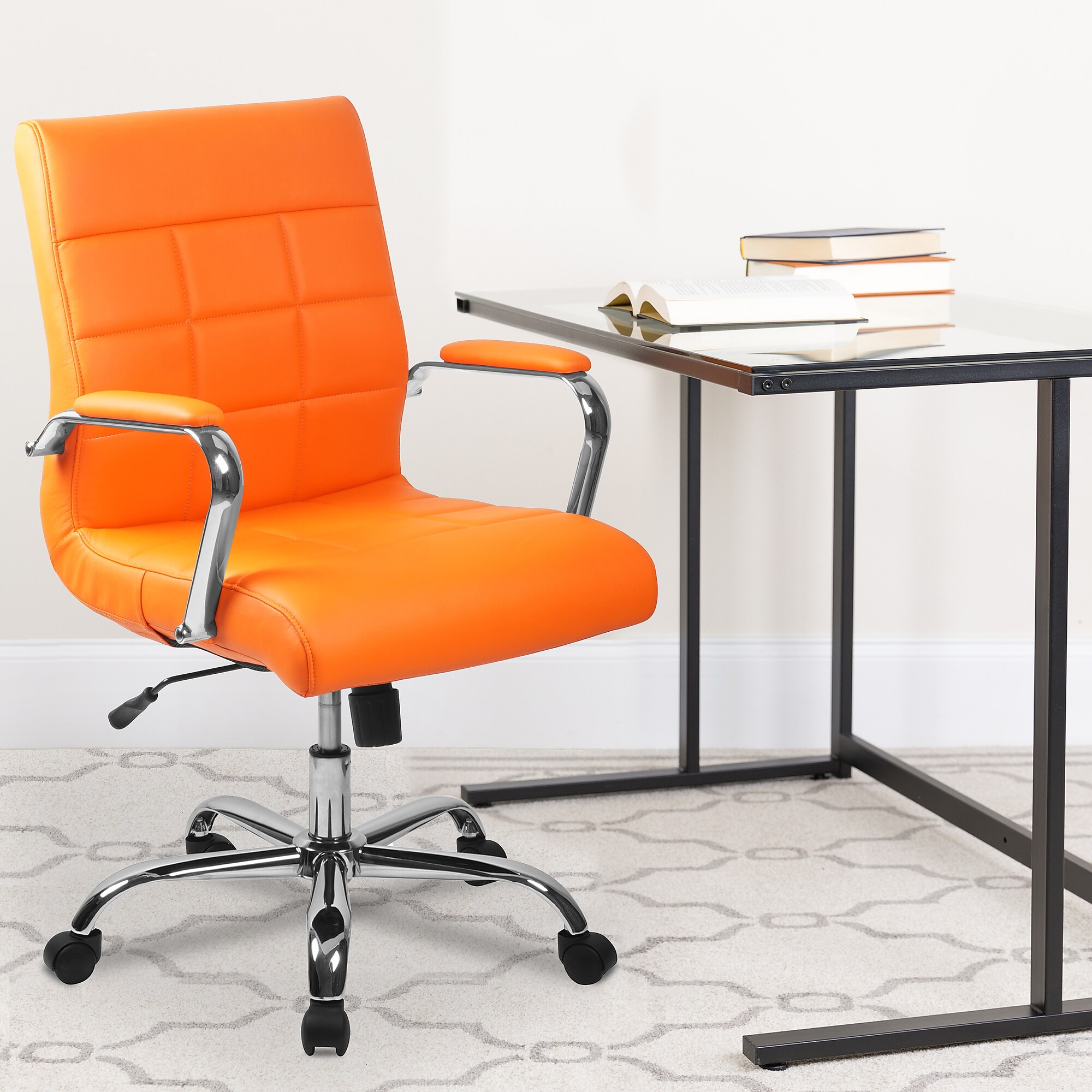 Flash Furniture Vivian Vinyl Swivel Executive Chair, Orange (GO2240ORG) Sansujyuku sansujyuku.com