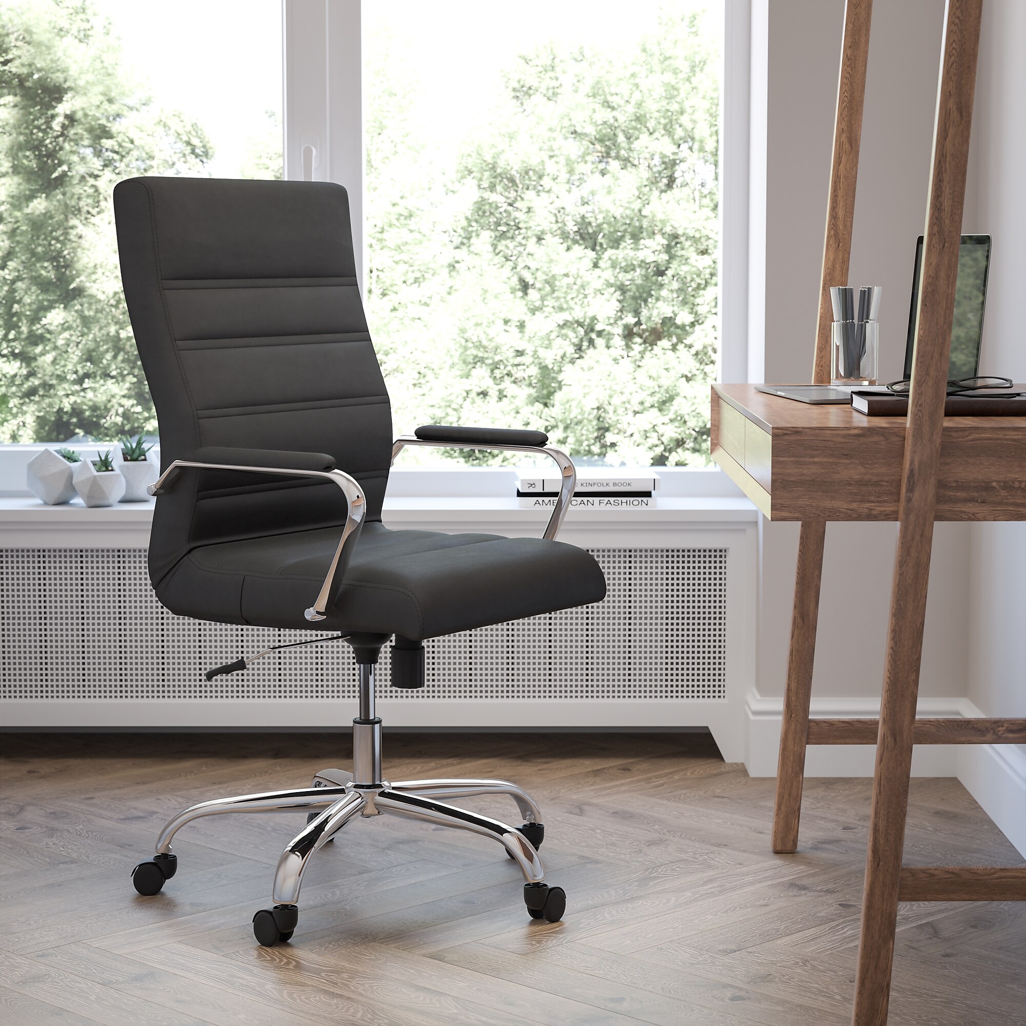 Flash Furniture Whitney Ergonomic LeatherSoft Swivel High Back Executive Office Chair, Black/Chrome (GO2286HBK) Sansujyuku sansujyuku.com