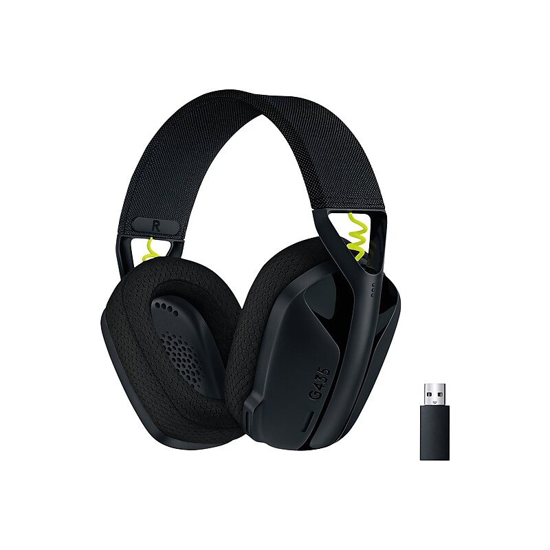 Logitech G435 LIGHTSPEED Bluetooth Over-the-Ear Gaming Headset, Black (981-001049) image 1
