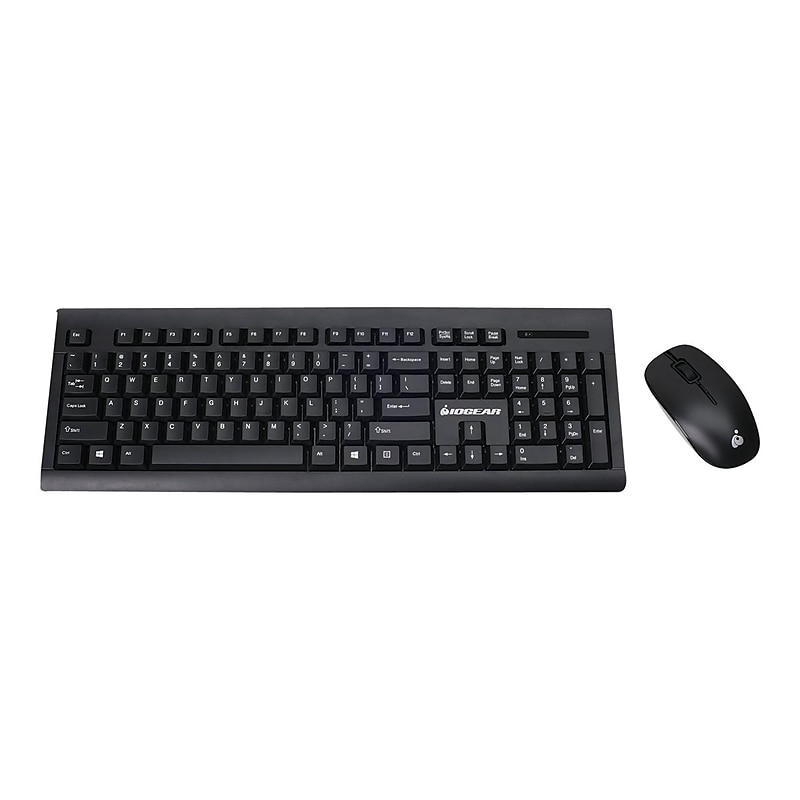 IOGEAR Long Range Wireless Ergonomic Keyboard and Mouse Combo, Black (GKM552RB) image 1