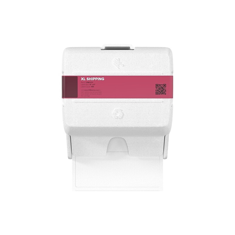 Zebra XL Shipping Label, 4" x 6", White, 190 Labels/Cartridge (ZSB-LC1) image 1