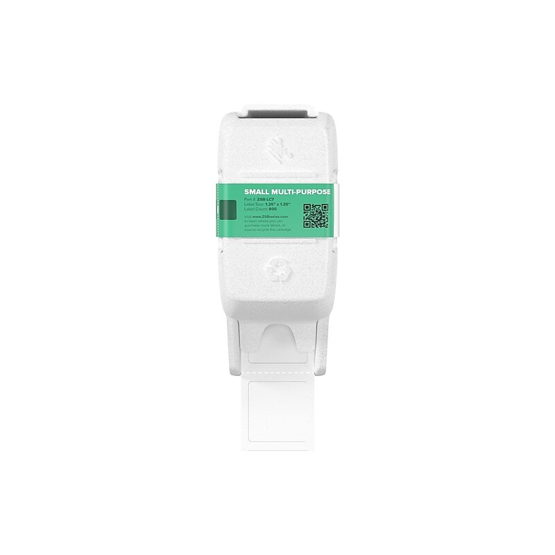 Zebra Small Multipurpose Label, 1.25" x 1.25", White, 800 Labels/Cartridge (ZSB-LC7) image 1