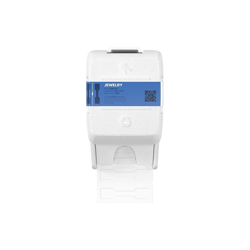 Zebra Z-Perform 2000D Data Cartridge Multipurpose Label, 2.25" x .5", White, 1500 Labels/Cartridge (ZSB-LC8) image 1