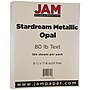 JAM Paper Metallic Colored 8.5" x 11" Copy Paper, 32 lbs., Opal Ivory Stardream, 25 Sheets/Pack (173SD8511OP120B)~#|#~sp144808705_sc7