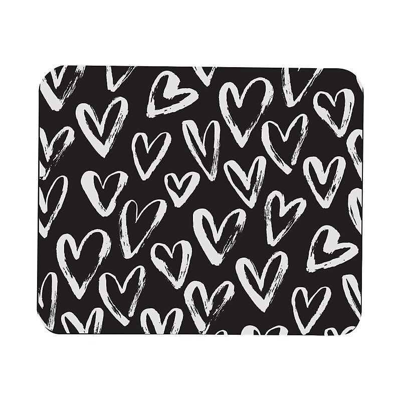 OTM Essentials Prints Series Non-Skid Mouse Pad, White Hearts (OP-MH-Z071A) image 1