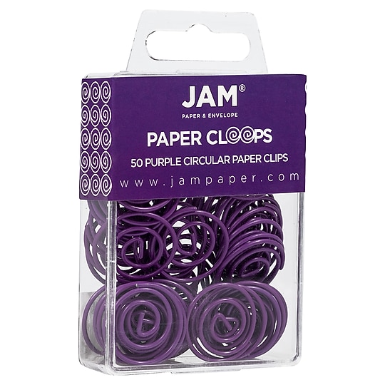 JAM Paper Colored Circular Paper Clips, Round Paperclips, Purple, 2 Packs of 50 (2187137B)~#|#~sp145003468_sc7