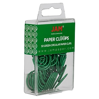 JAM Paper Colored Circular Paper Clips, Round Paperclips, Green, 2 Packs of 50 (2187135B)~#|#~sp145003487_sc7