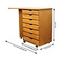 Adeptus Drop Leaf 7-Drawer Vertical File Cabinet, Mobile, Specialty, Medium Pine, 15" (76178)~#|#~sp145011177_sc7