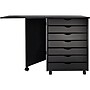Adeptus Drop Leaf 7-Drawer Lateral File Cabinet, Mobile, Specialty, Matte Black, 21.4" (76180)~#|#~sp145011180_sc7