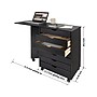 Adeptus Drop Leaf 7-Drawer Lateral File Cabinet, Mobile, Specialty, Matte Black, 21.4" (76180)~#|#~sp145011186_sc7