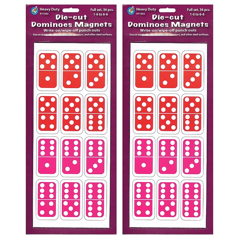 Ashley Productions Die-Cut Magnetic Dominoes, 36 Per Pack, 2 Packs (ASH11302-2) image 1