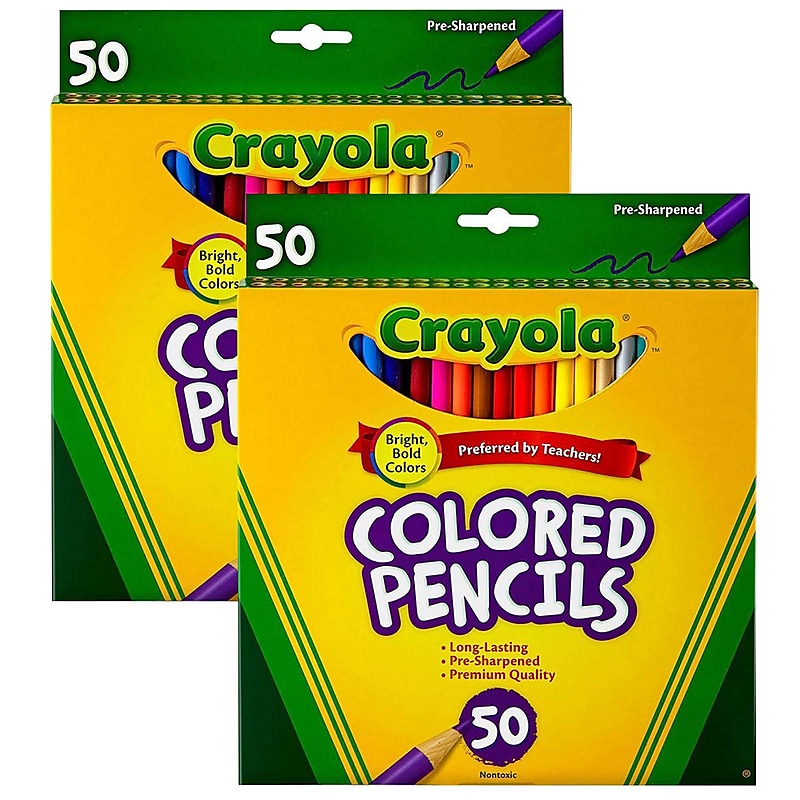 Crayola Colored Pencils, Assorted Colors, 50/Box, 2 Boxes/Bundle (BIN684050-2) image 1