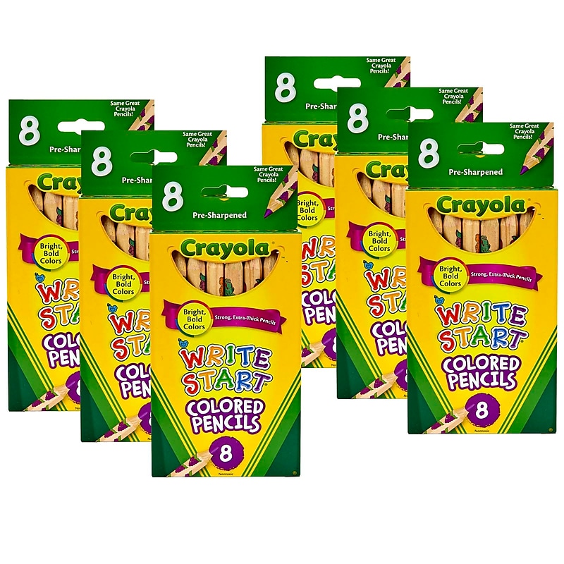 Crayola Write Start Colored Pencils, 8 Per Box, 6 Boxes (BIN684108-6) image 1