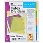 Charles Leonard Index Dividers, 5-Tab, Assorted Colors, 5 Per Pack, 12 Packs (CHL48500ST-12)~#|#~sp145092572_sc7