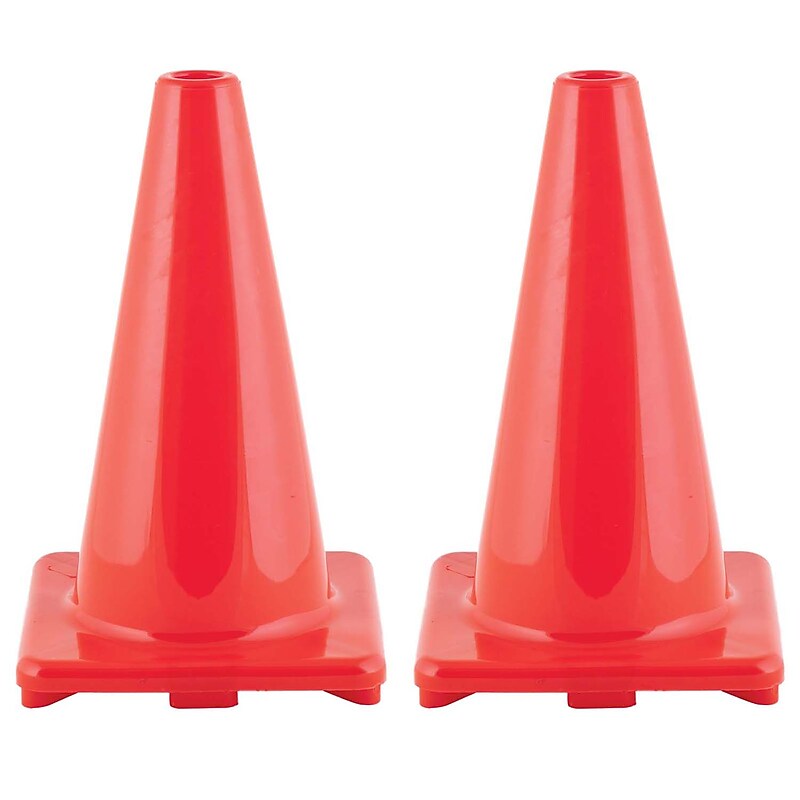 Champion Sports Hi-Visibility Flexible Vinyl Cone, 18" Orange, Pack of 2 (CHSC18OR-2) image 1