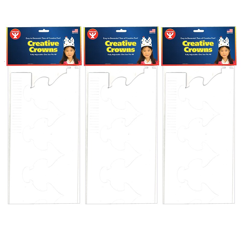 Hygloss White Crowns, 24 Per Pack, 3 Packs (HYG65243-3) image 1