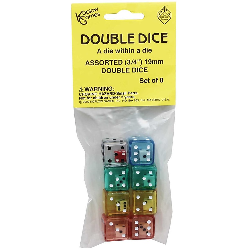 Koplow Games Double Dice Set, 8/Pack, 6 Packs/Bundle (KOP11703-6) image 1