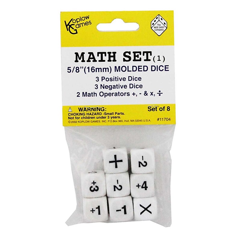 Koplow Games Positive/Negative Dice Set, 8/Set, 6 Sets/Bundle (KOP11704-6) image 1