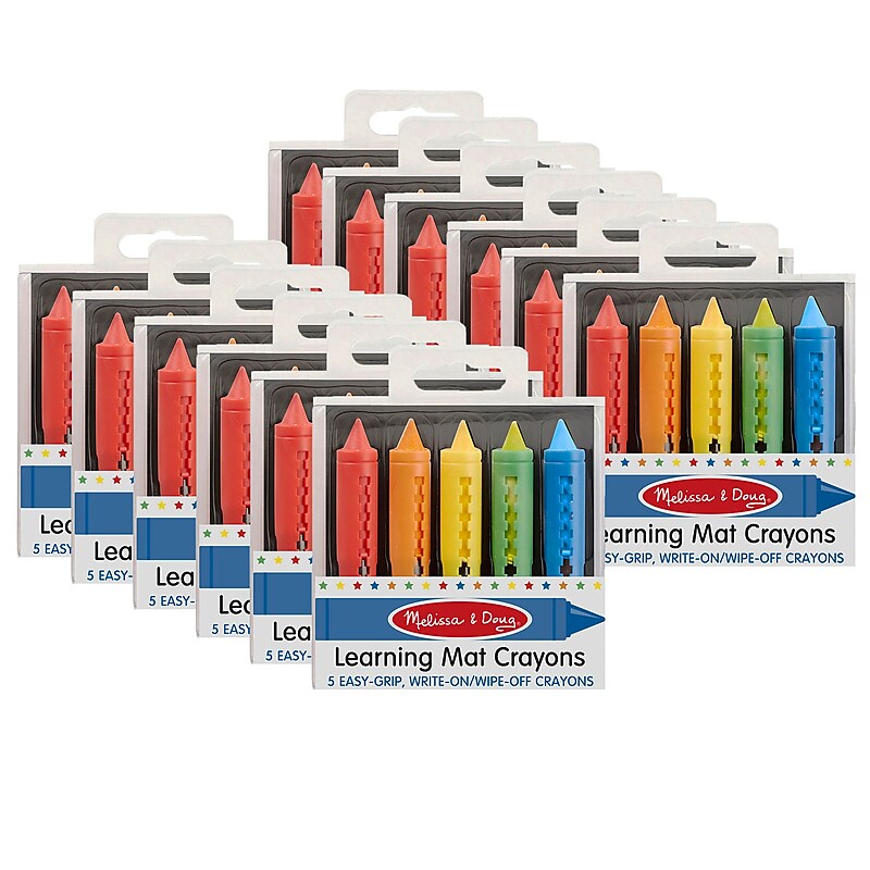 Melissa & Doug Learning Mat Crayons, Assorted Colors, 5/Pack, 12 Packs (LCI4279-12) image 1