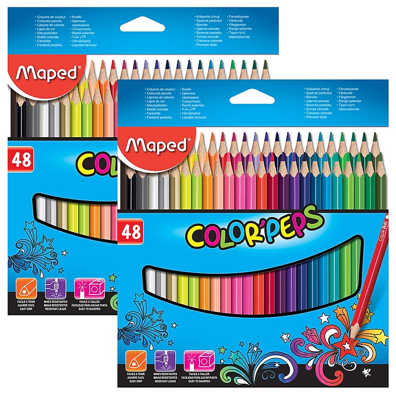 Maped Color'Peps Triangular Colored Pencils, Assorted Colors, 48/Bundle, 2 Bundles (MAP832048ZV-2) image 1