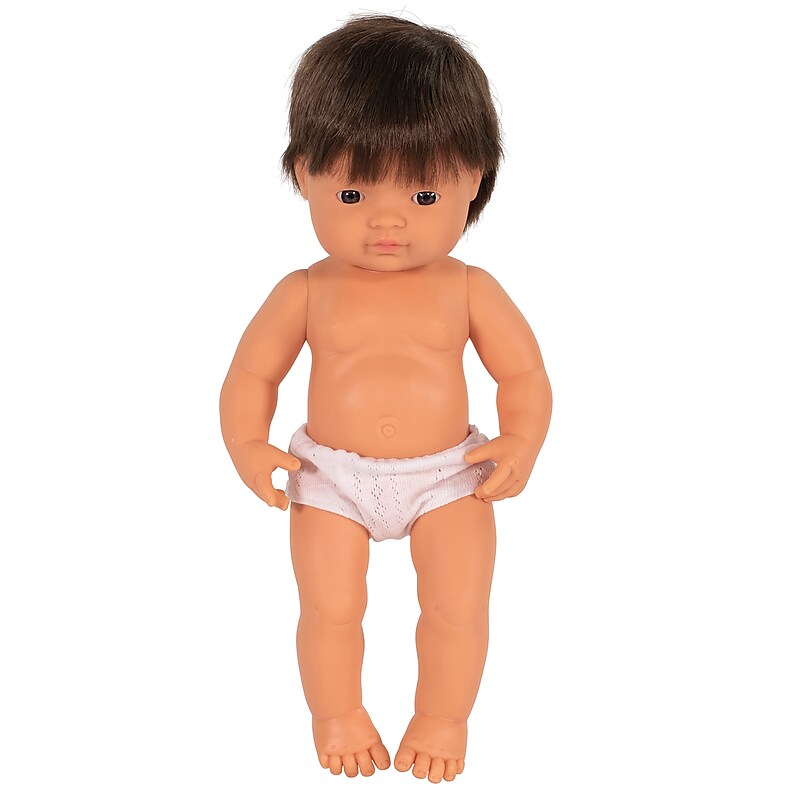 MINILAND Anatomically Correct 15" Brunette Caucasian Baby Boy Doll (MLE31079) image 1