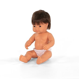 Miniland Anatomically Correct 15" Brunette Caucasian Baby Boy Doll (MLE31079)